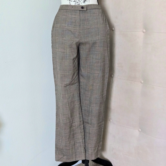FLAWED* VTG 100% Wool WOOLMARK Glen Plaid Pantsuit, Zipper Blazer, Fully Lined - Picture 6 of 13